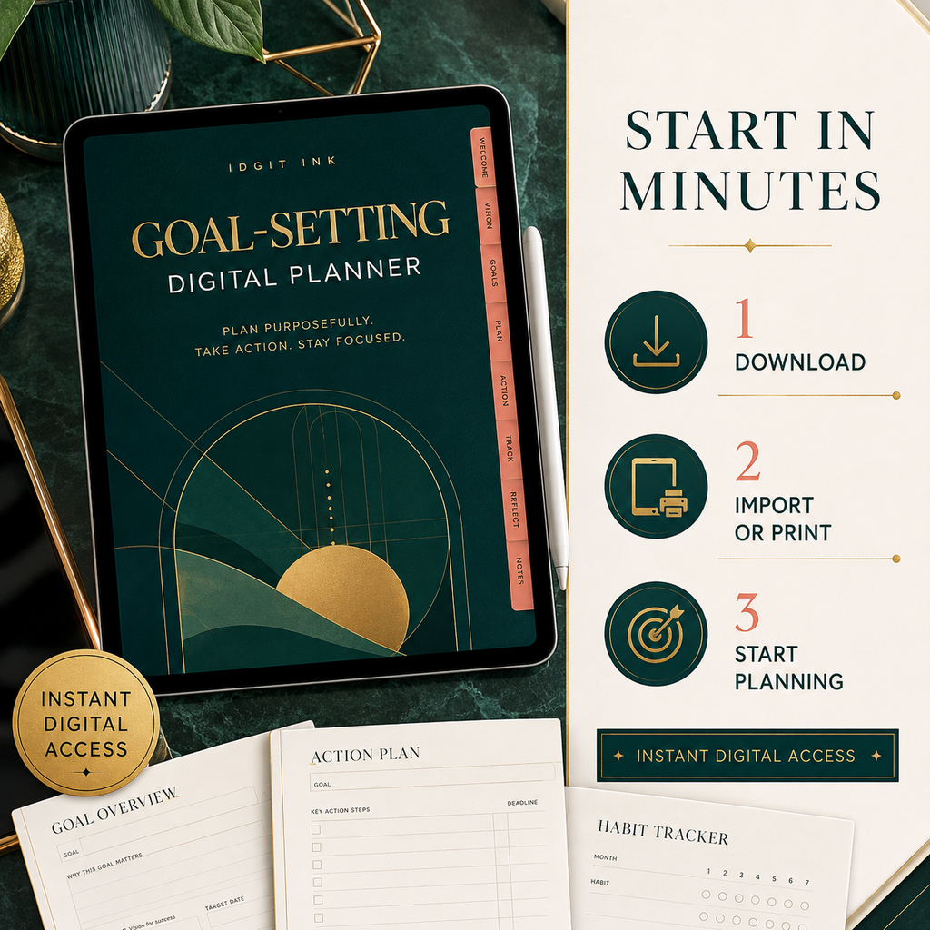 Goal-Setting and Achievement Deluxe Digital Planner listing image 8 of 10