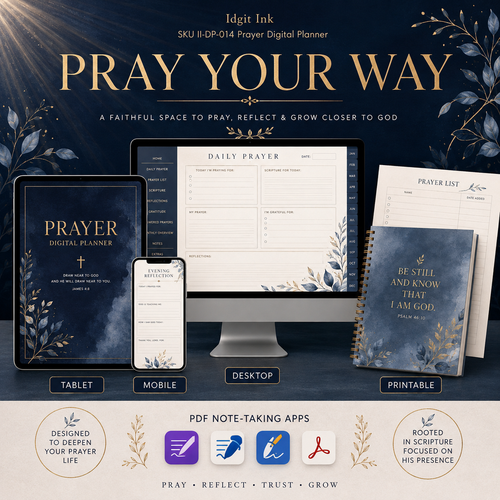 Prayer Deluxe Digital Planner and Faith Reflection Bundle listing image 3 of 10