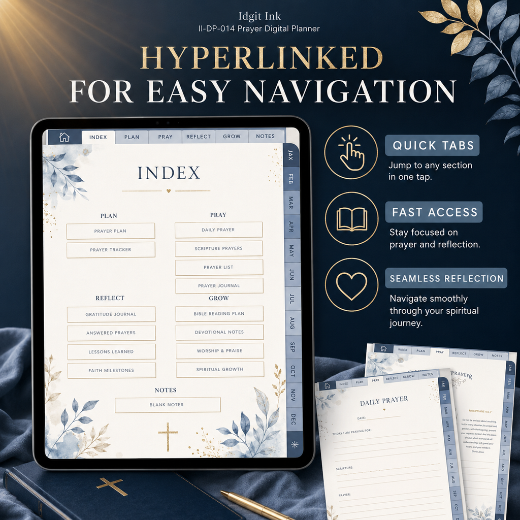 Prayer Deluxe Digital Planner and Faith Reflection Bundle listing image 6 of 10