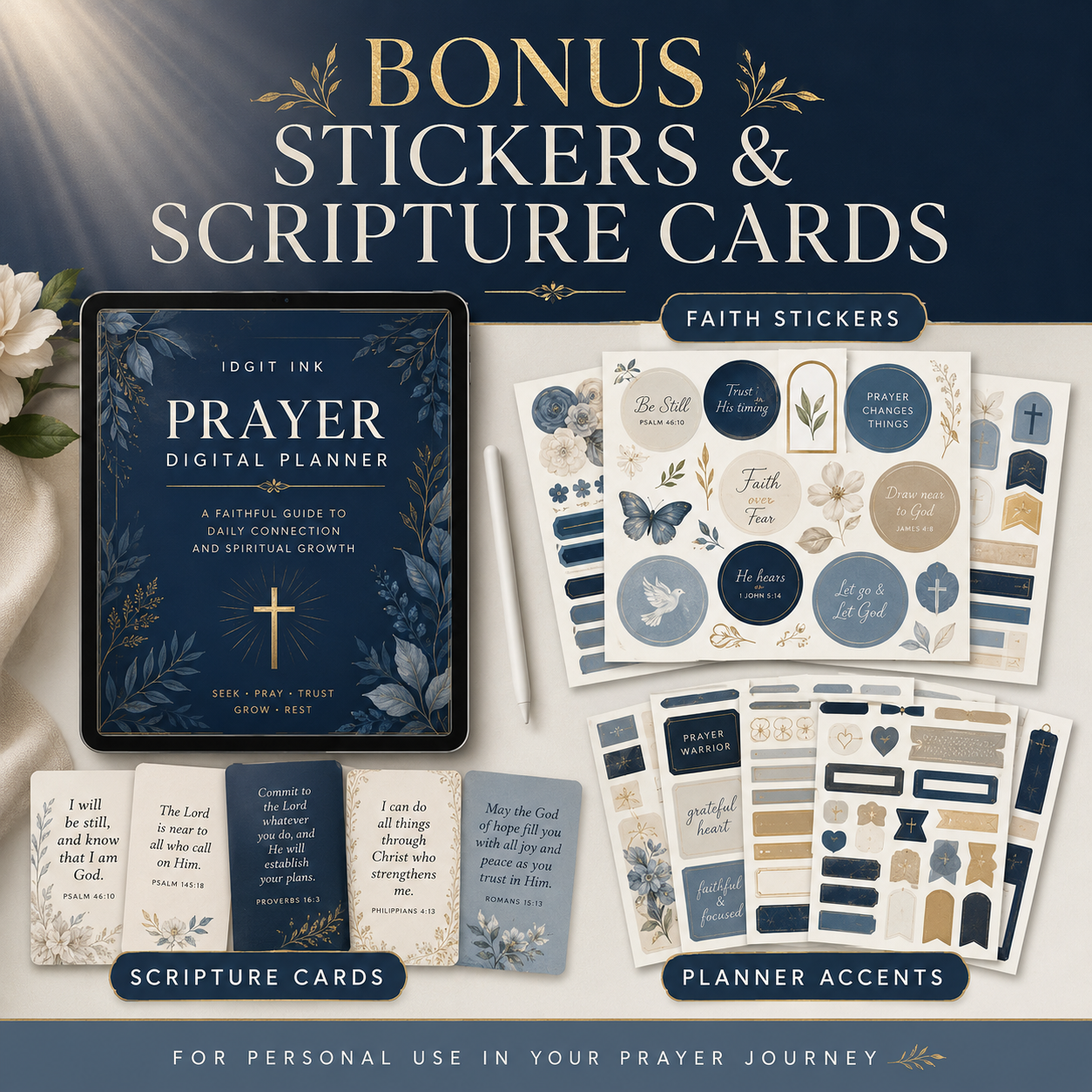 Prayer Deluxe Digital Planner and Faith Reflection Bundle listing image 7 of 10