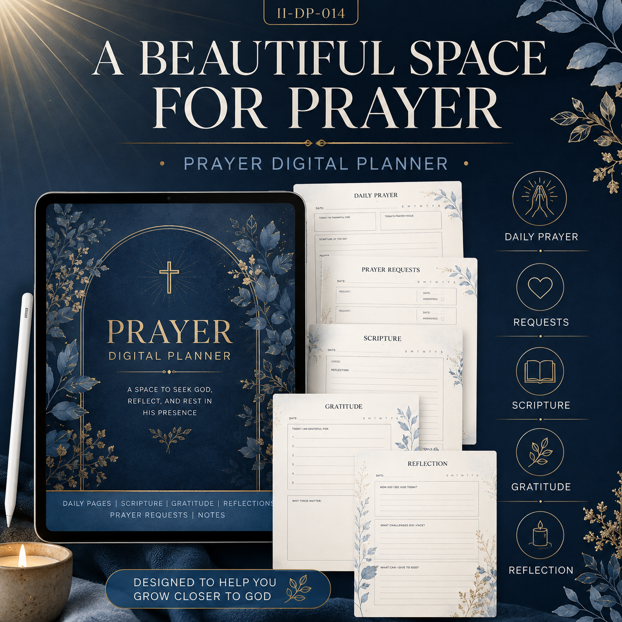 Prayer Deluxe Digital Planner and Faith Reflection Bundle listing image 8 of 10