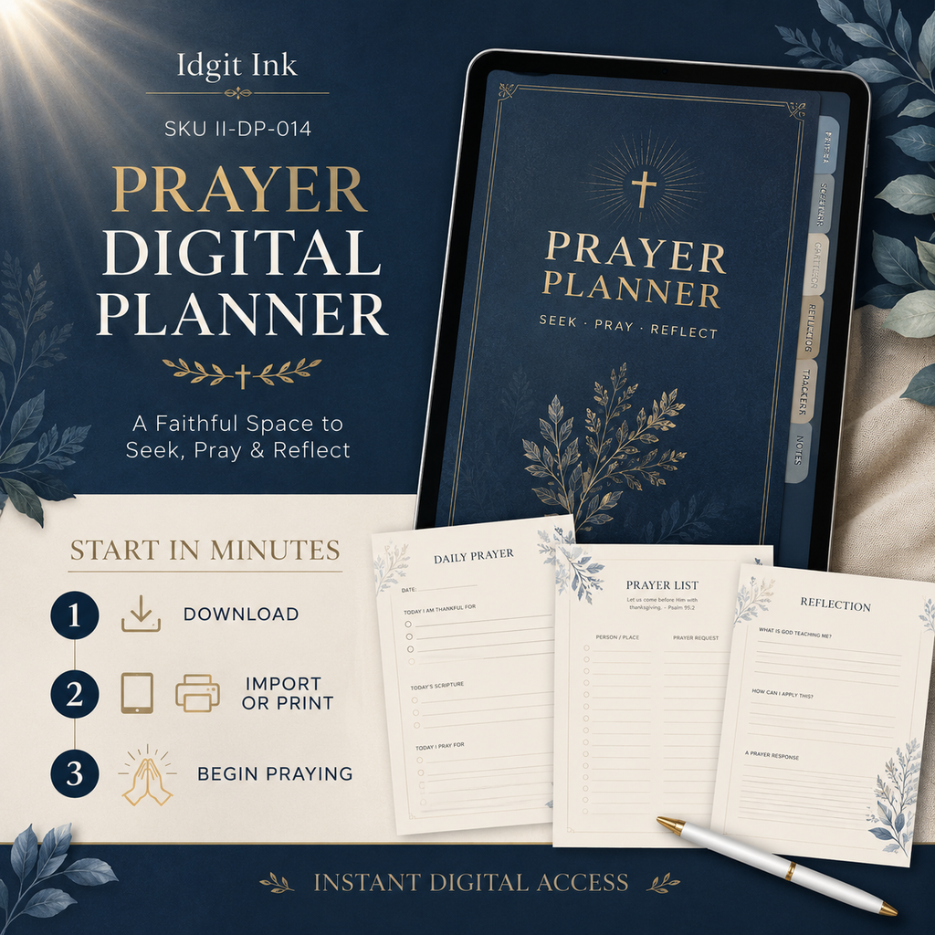 Prayer Deluxe Digital Planner and Faith Reflection Bundle listing image 9 of 10
