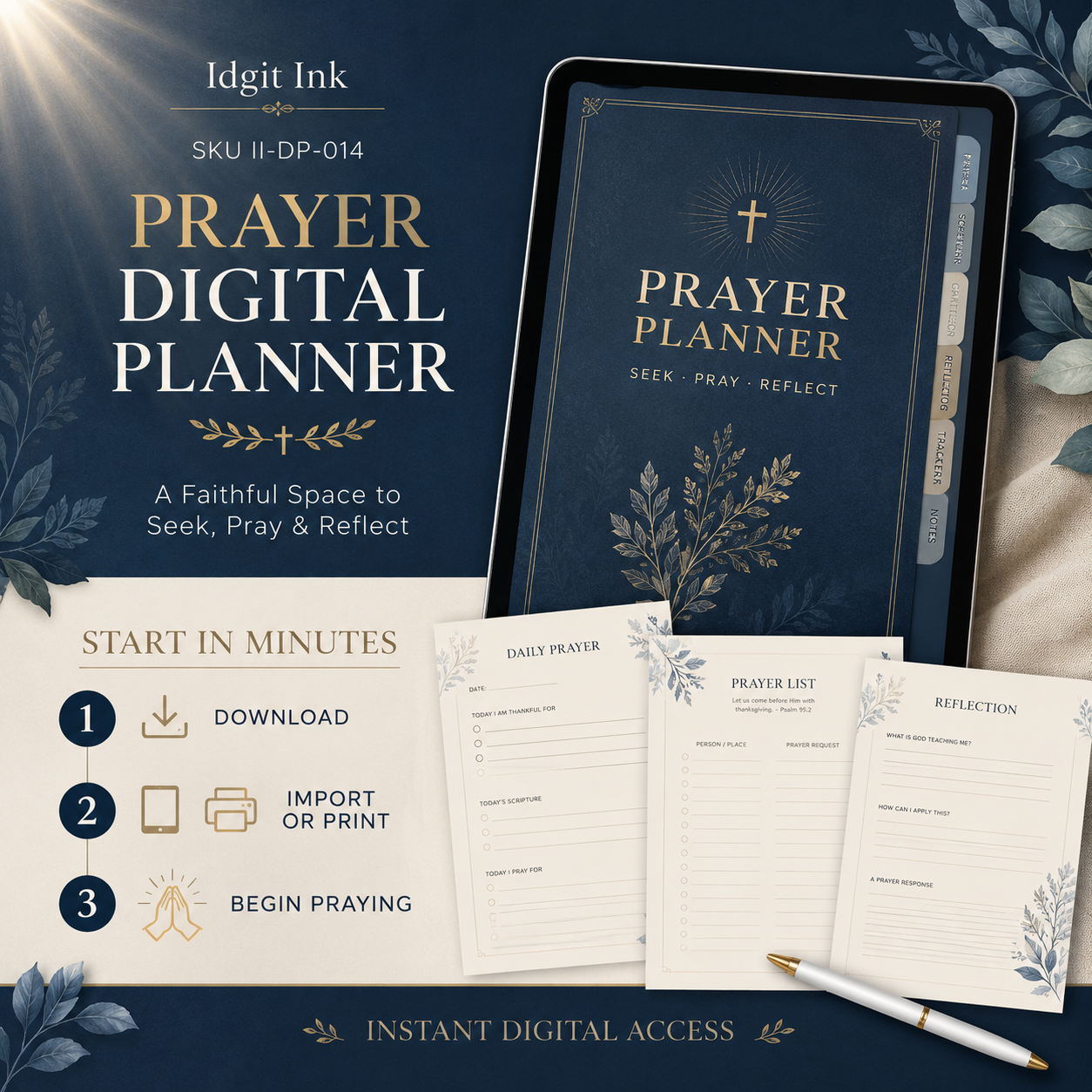 Prayer Deluxe Digital Planner and Faith Reflection Bundle listing image 9 of 10