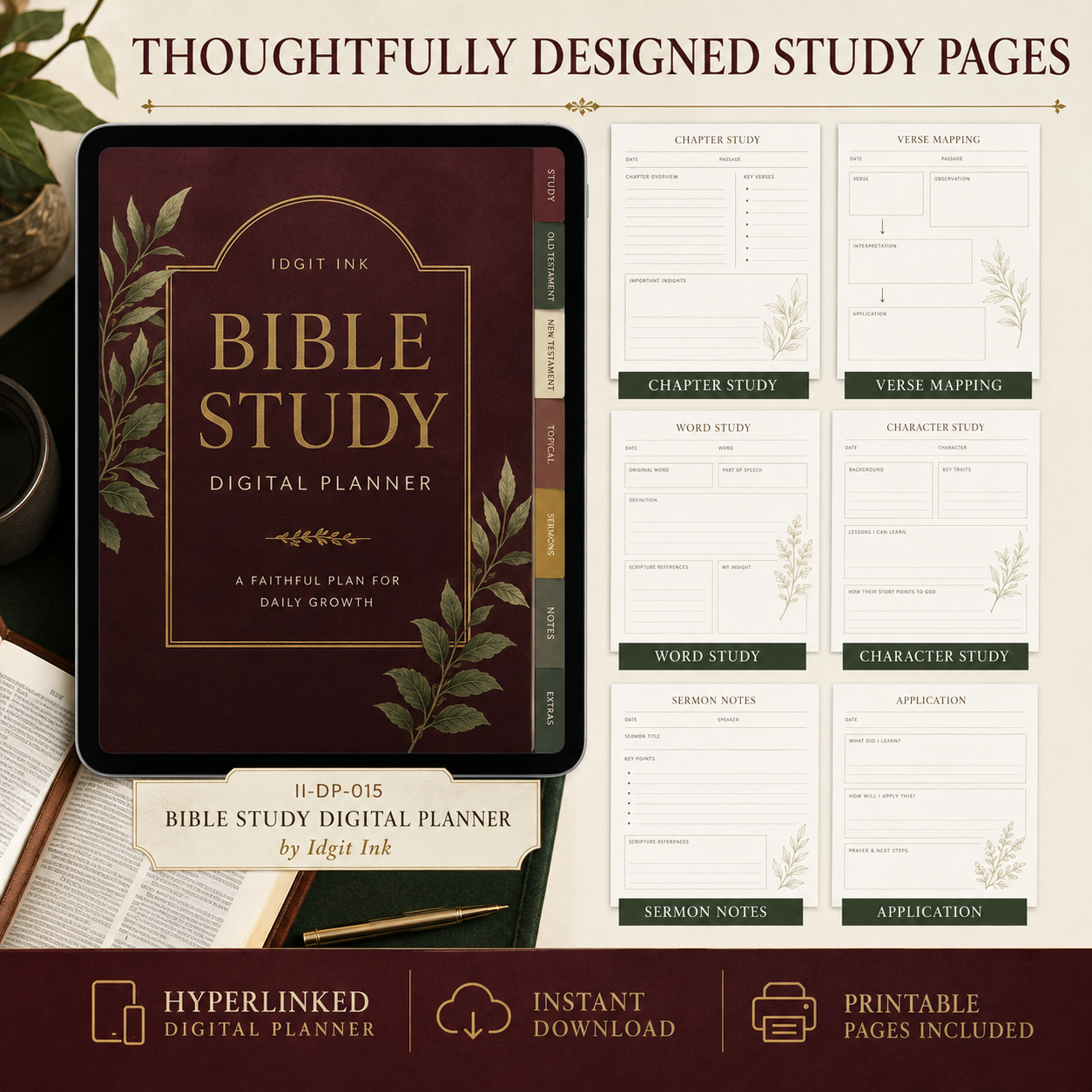 Bible Study Deluxe Digital Planner and Study Toolkit listing image 4 of 10