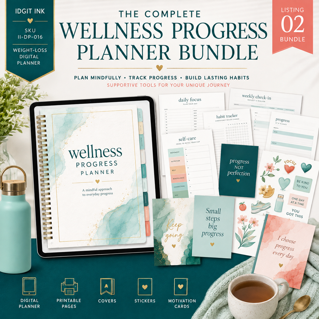 Weight-Loss Journey Deluxe Digital Planner listing image 2 of 10