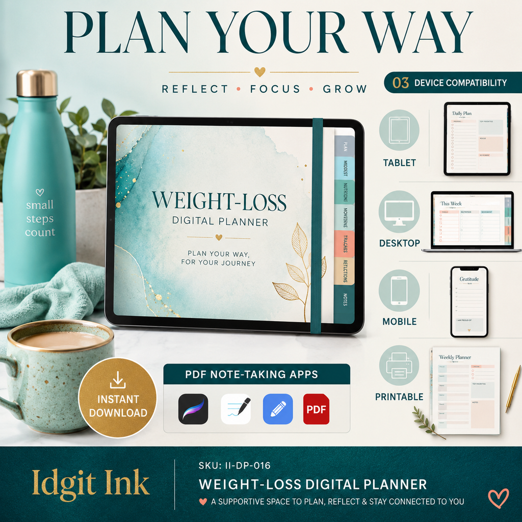 Weight-Loss Journey Deluxe Digital Planner listing image 3 of 10