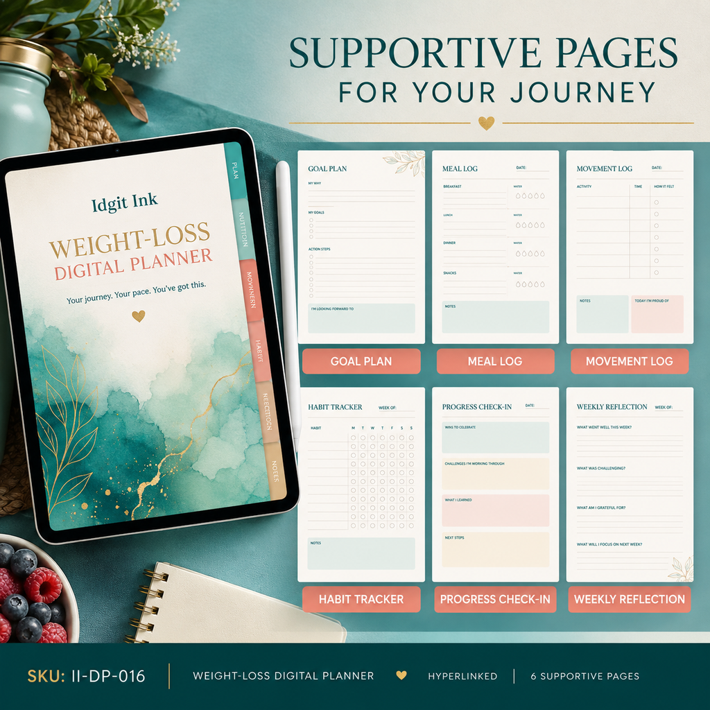 Weight-Loss Journey Deluxe Digital Planner listing image 4 of 10