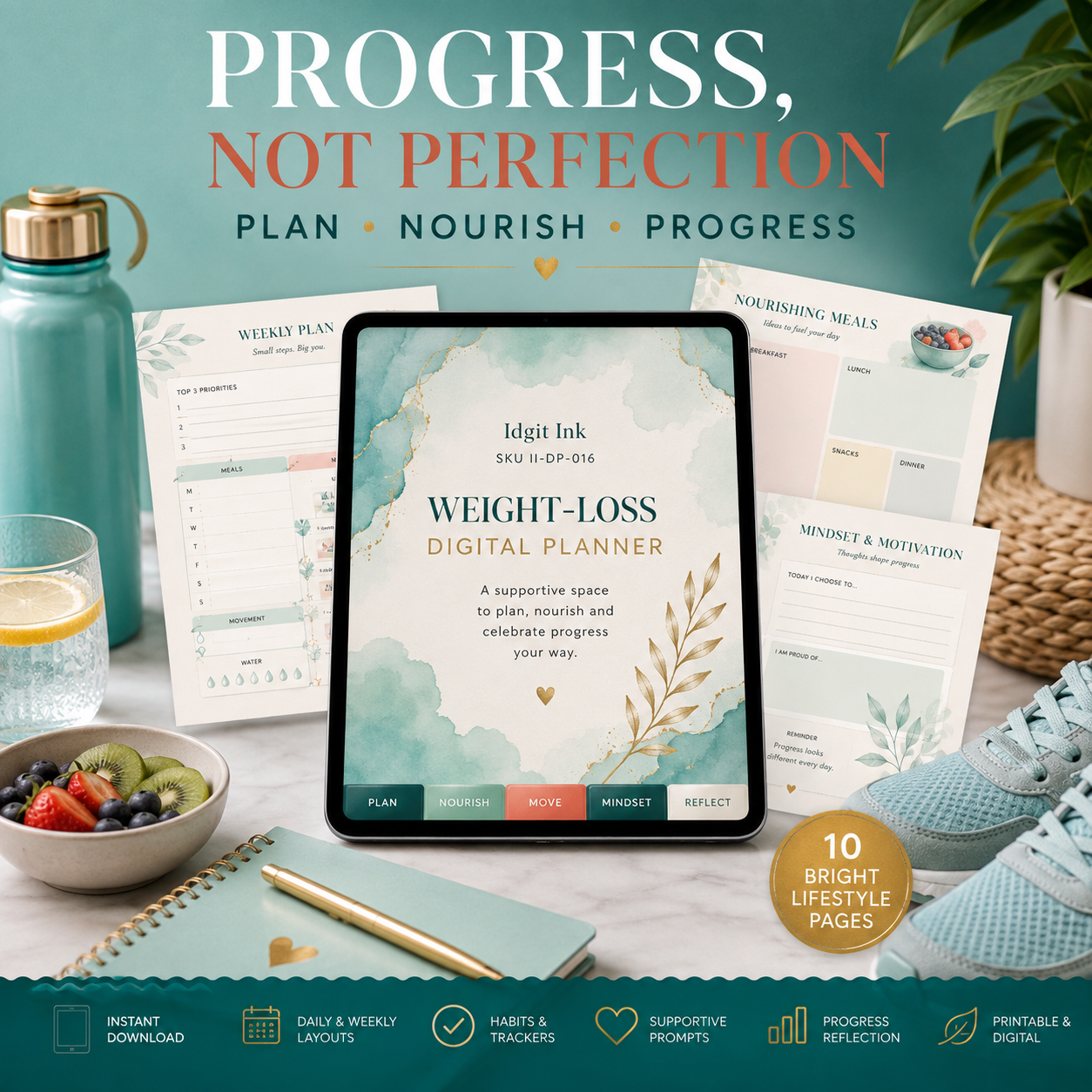 Weight-Loss Journey Deluxe Digital Planner listing image 9 of 10