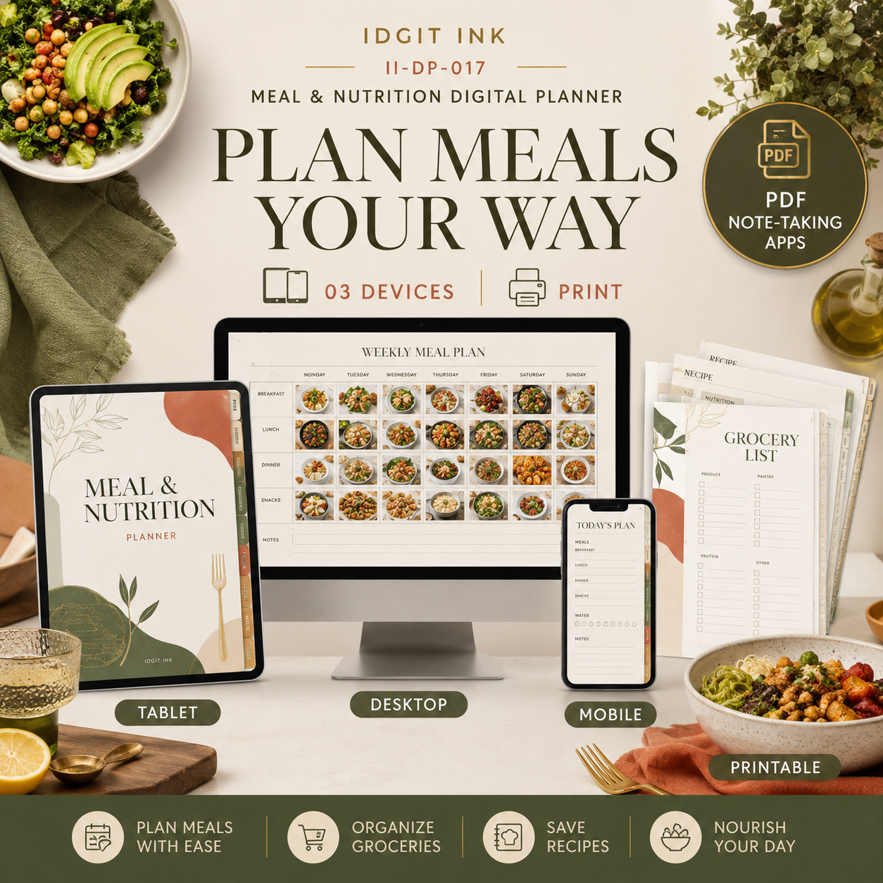 Meal and Nutrition Deluxe Digital Planner — listing image 03