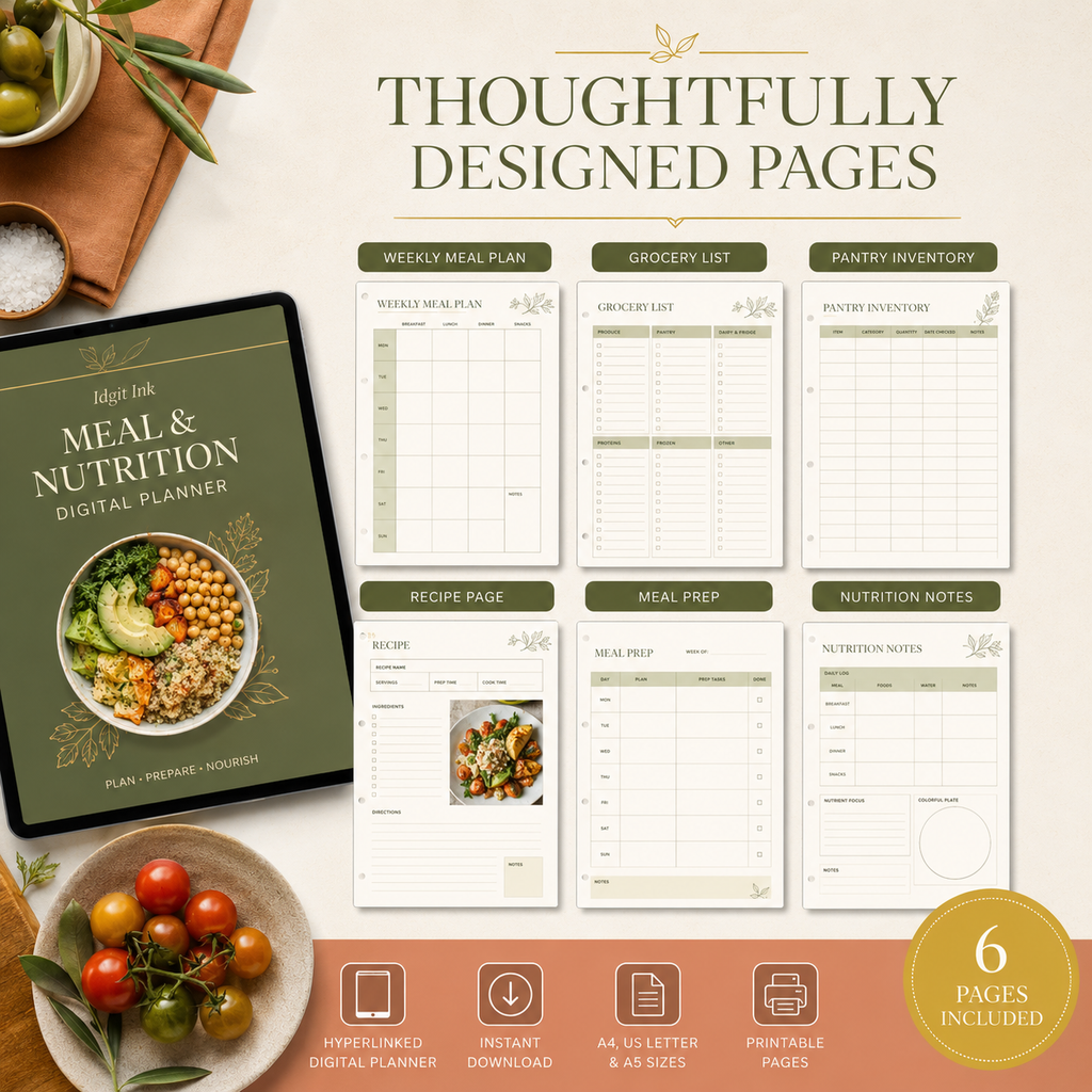 Meal and Nutrition Deluxe Digital Planner — listing image 04
