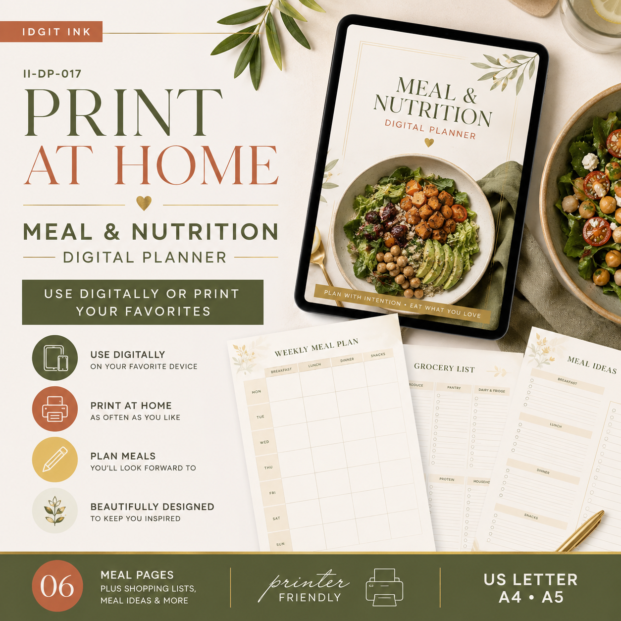 Meal and Nutrition Deluxe Digital Planner — listing image 05