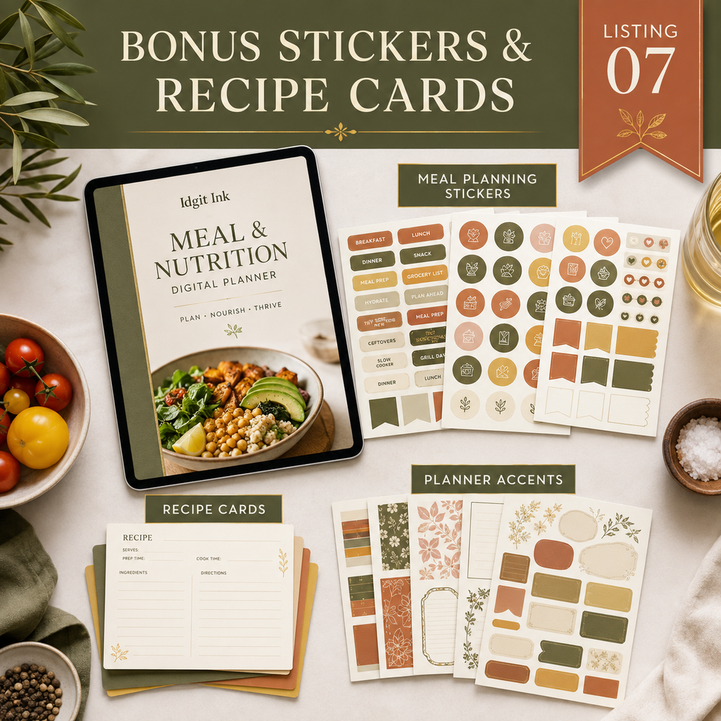 Meal and Nutrition Deluxe Digital Planner — listing image 07