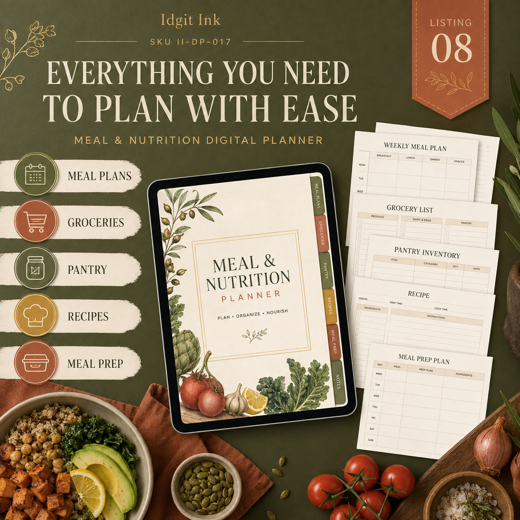 Meal and Nutrition Deluxe Digital Planner — listing image 08