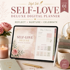 Self-Love Deluxe Digital Planner and Reflection Bundle — listing image 01