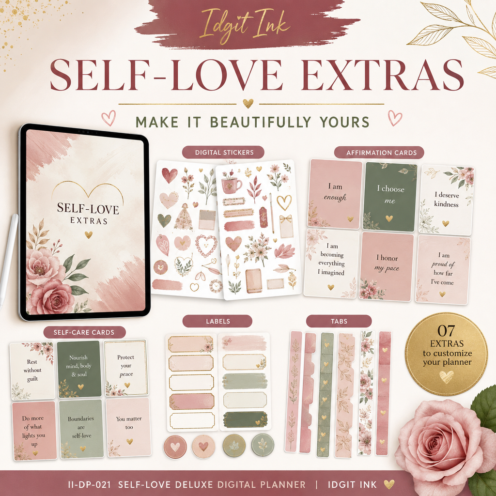 Self-Love Deluxe Digital Planner and Reflection Bundle — listing image 06
