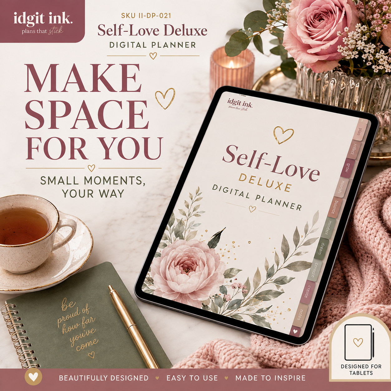 Self-Love Deluxe Digital Planner and Reflection Bundle — listing image 08