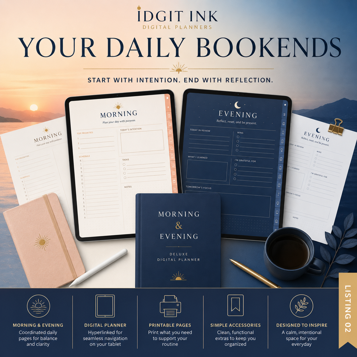 Morning and Evening Routine Deluxe Digital Planner — listing image 02
