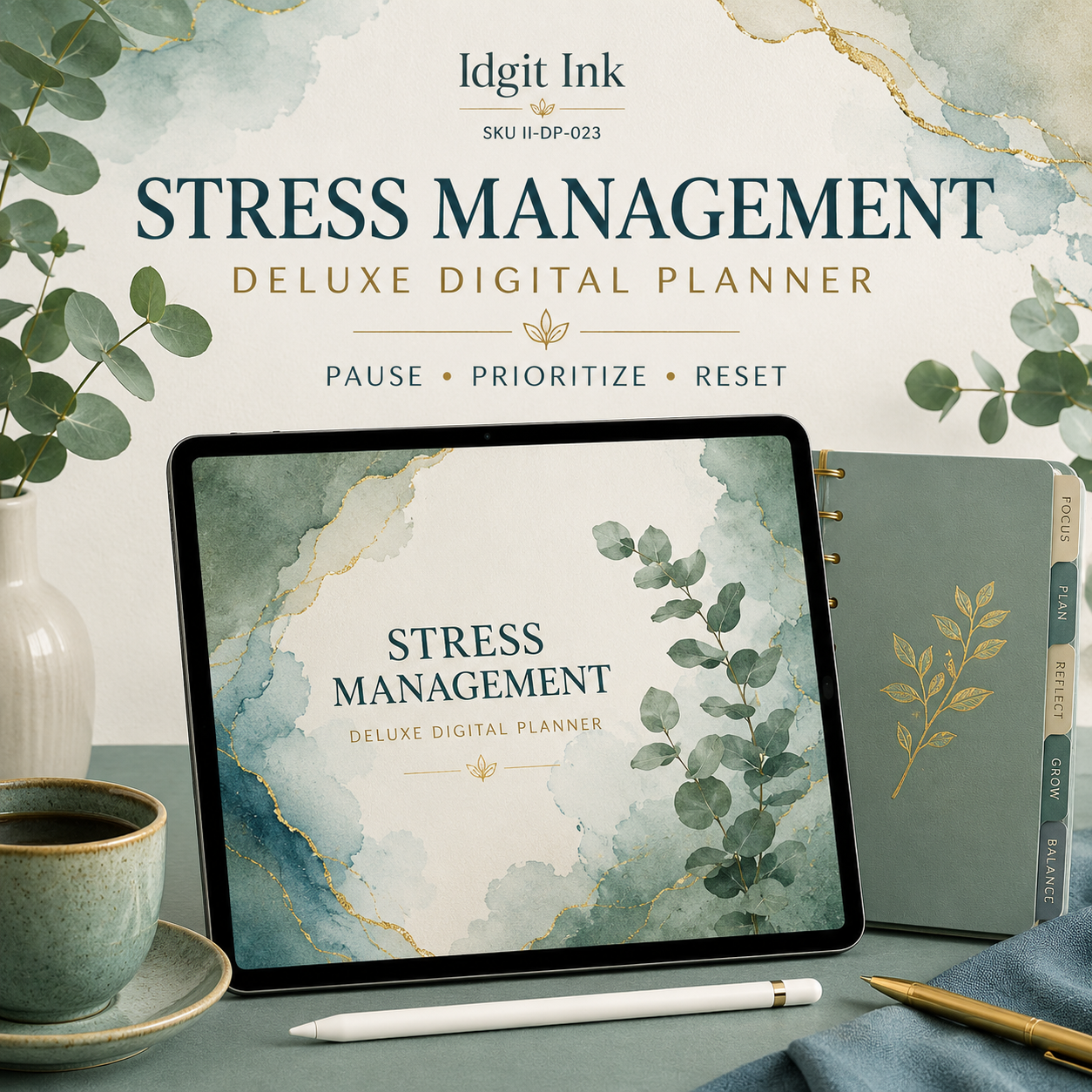 Stress-Management Deluxe Digital Planner and Coping Toolkit — listing image 01