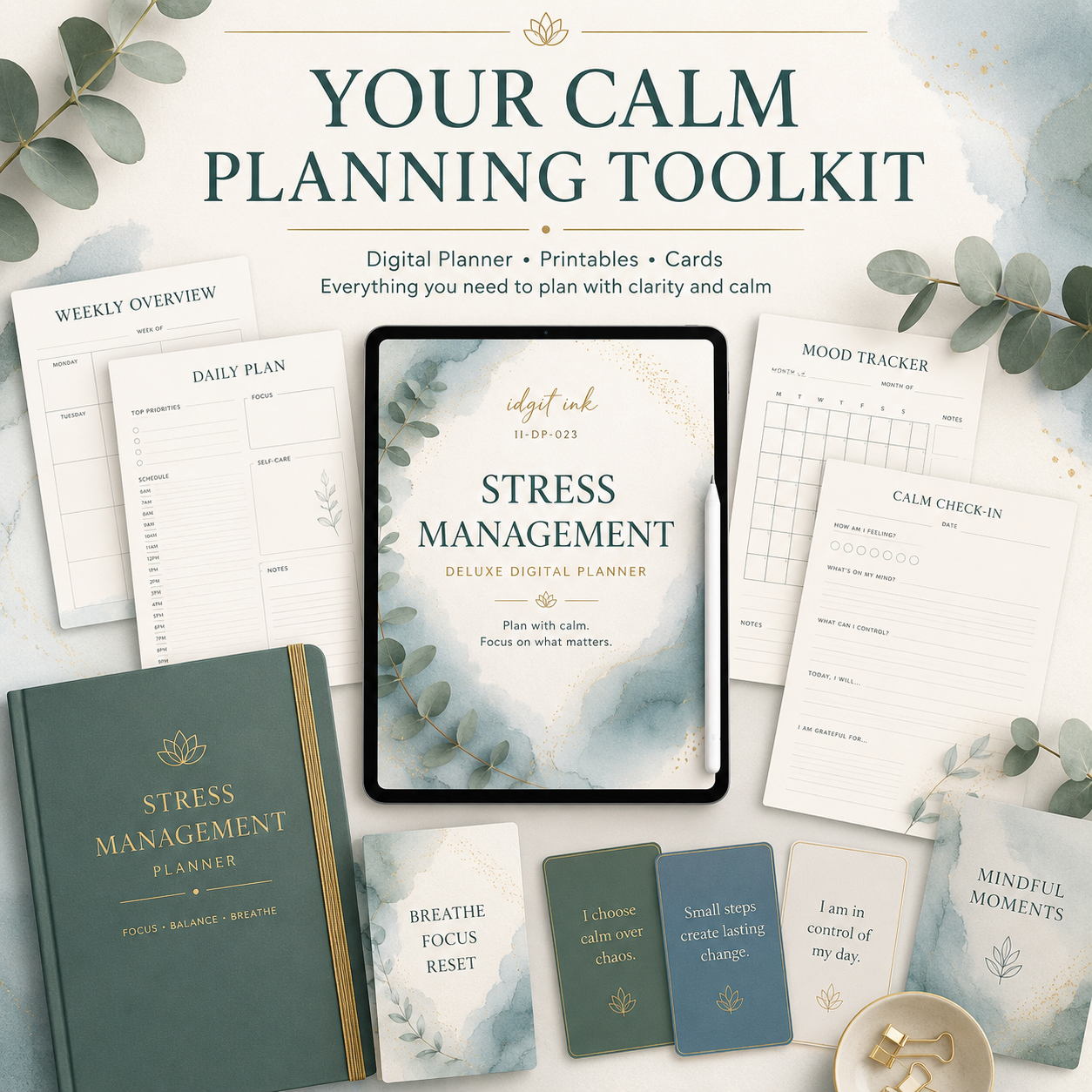 Stress-Management Deluxe Digital Planner and Coping Toolkit — listing image 02