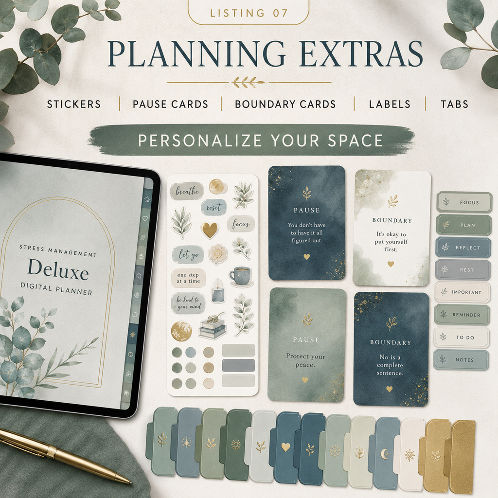 Stress-Management Deluxe Digital Planner and Coping Toolkit — listing image 04