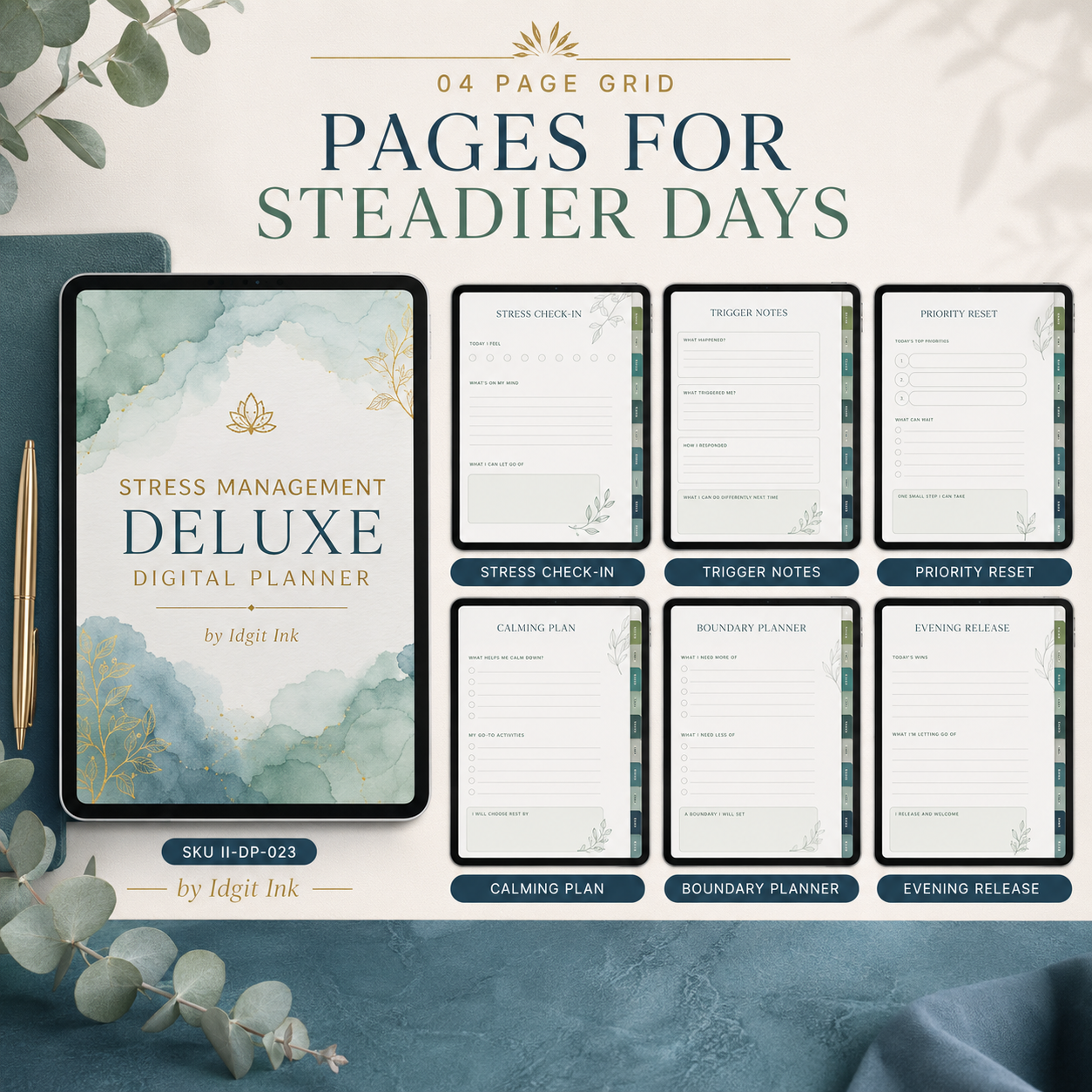 Stress-Management Deluxe Digital Planner and Coping Toolkit — listing image 05