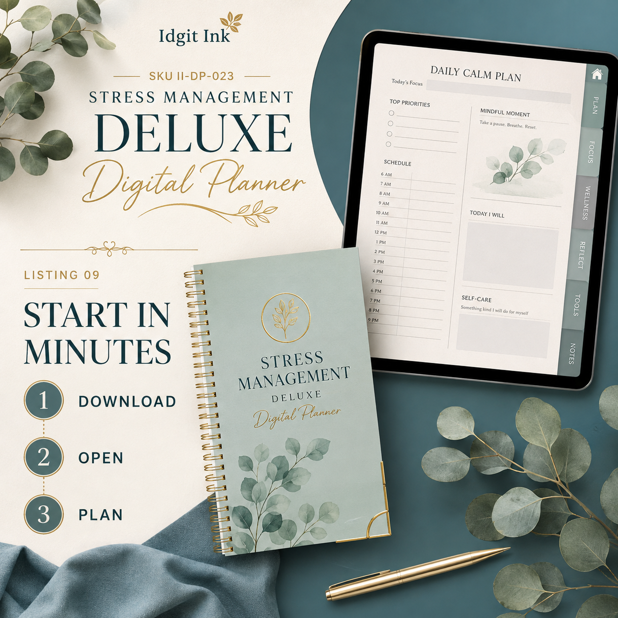 Stress-Management Deluxe Digital Planner and Coping Toolkit — listing image 08