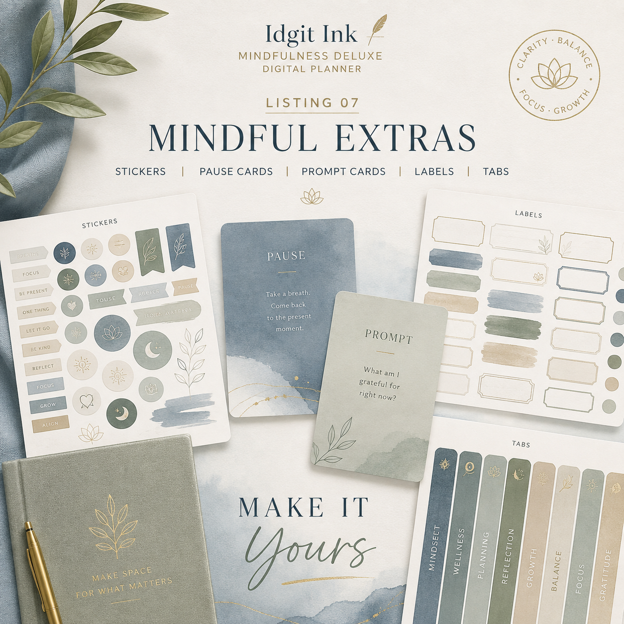 Mindfulness Deluxe Digital Planner and Practice Bundle — listing image 07