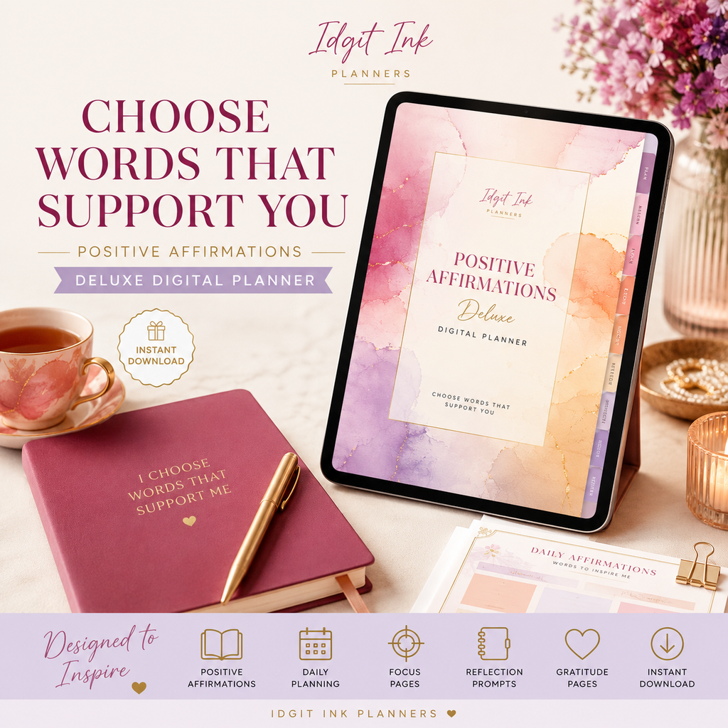 Positive Affirmations Deluxe Digital Planner and Card Bundle — listing image 10