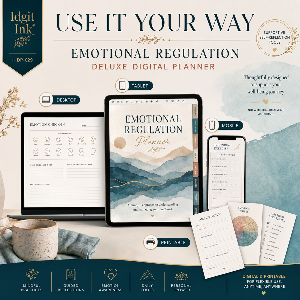 Emotional-Regulation Deluxe Digital Planner and Toolkit — listing image 03