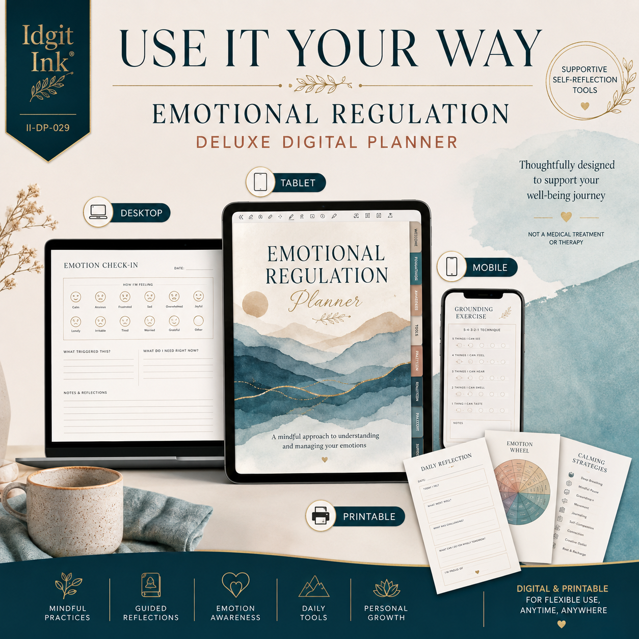 Emotional-Regulation Deluxe Digital Planner and Toolkit — listing image 03