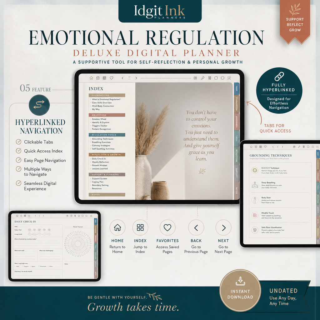 Emotional-Regulation Deluxe Digital Planner and Toolkit — listing image 04