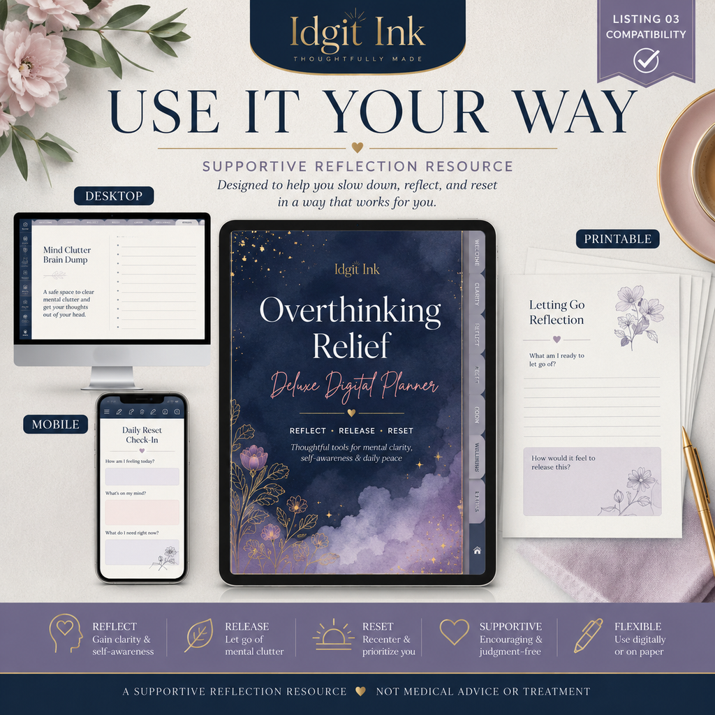 Overthinking Relief Deluxe Digital Planner and Mindset Toolkit — listing image 03