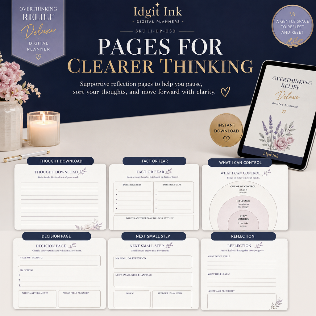 Overthinking Relief Deluxe Digital Planner and Mindset Toolkit — listing image 04