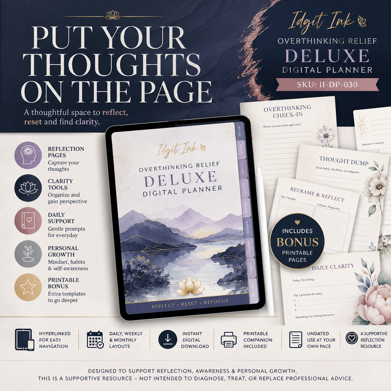 Overthinking Relief Deluxe Digital Planner and Mindset Toolkit — listing image 08