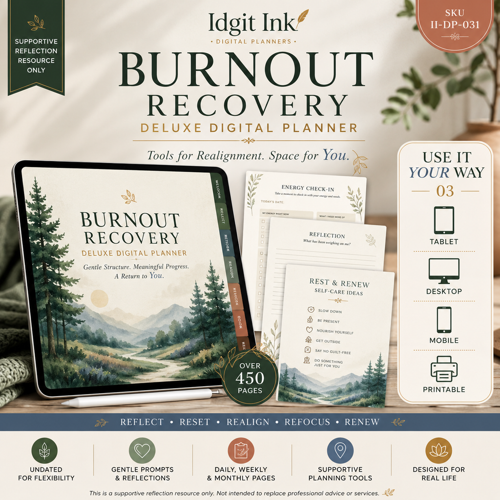Burnout Recovery Deluxe Digital Planner and Reset Toolkit — listing image 02