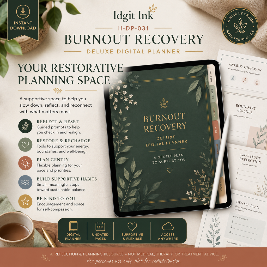 Burnout Recovery Deluxe Digital Planner and Reset Toolkit — listing image 03