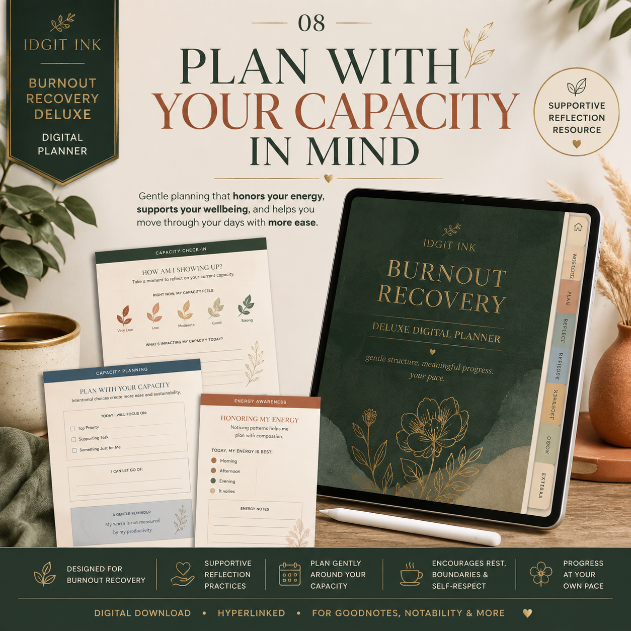 Burnout Recovery Deluxe Digital Planner and Reset Toolkit — listing image 04