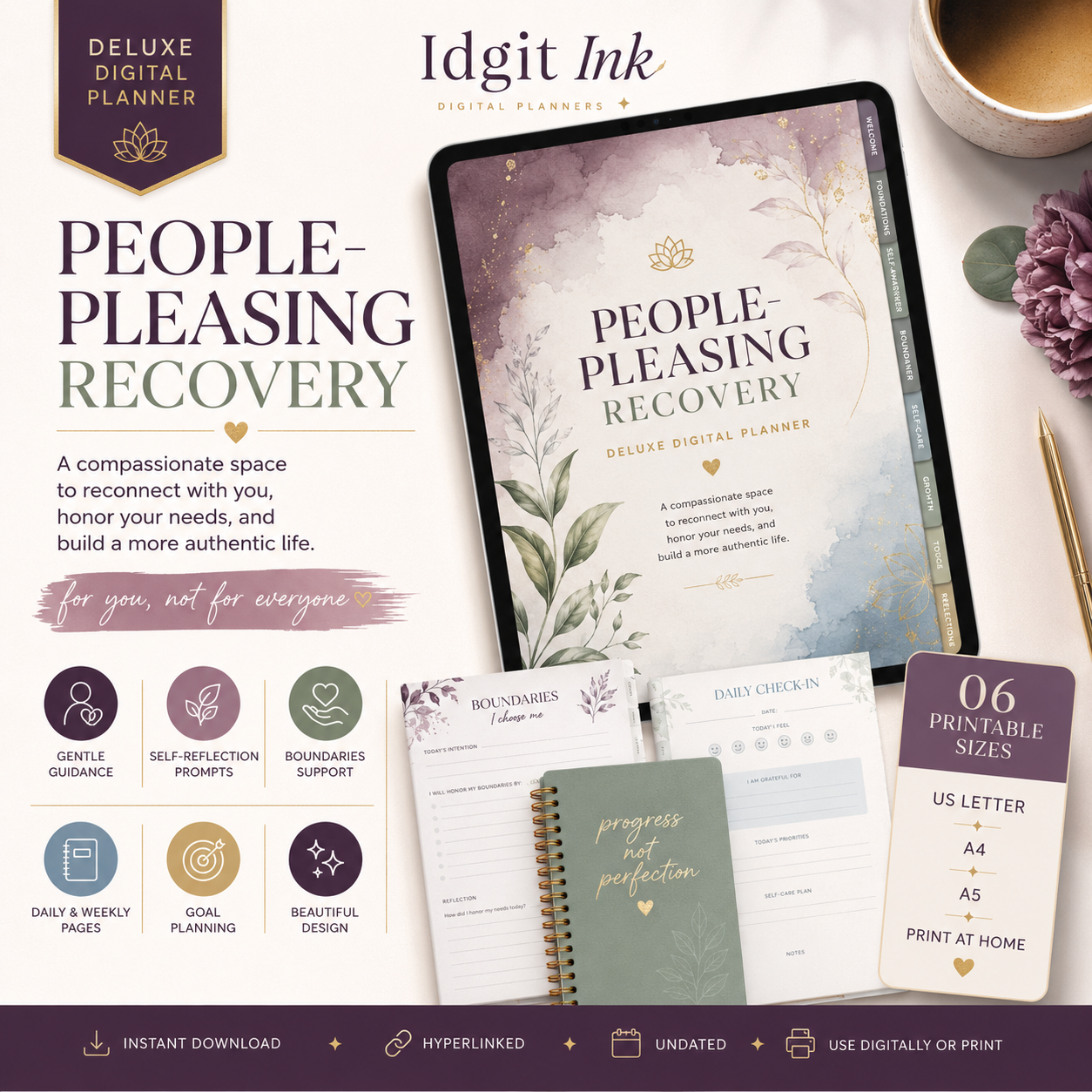 People-Pleasing Recovery Deluxe Digital Planner — listing image 06
