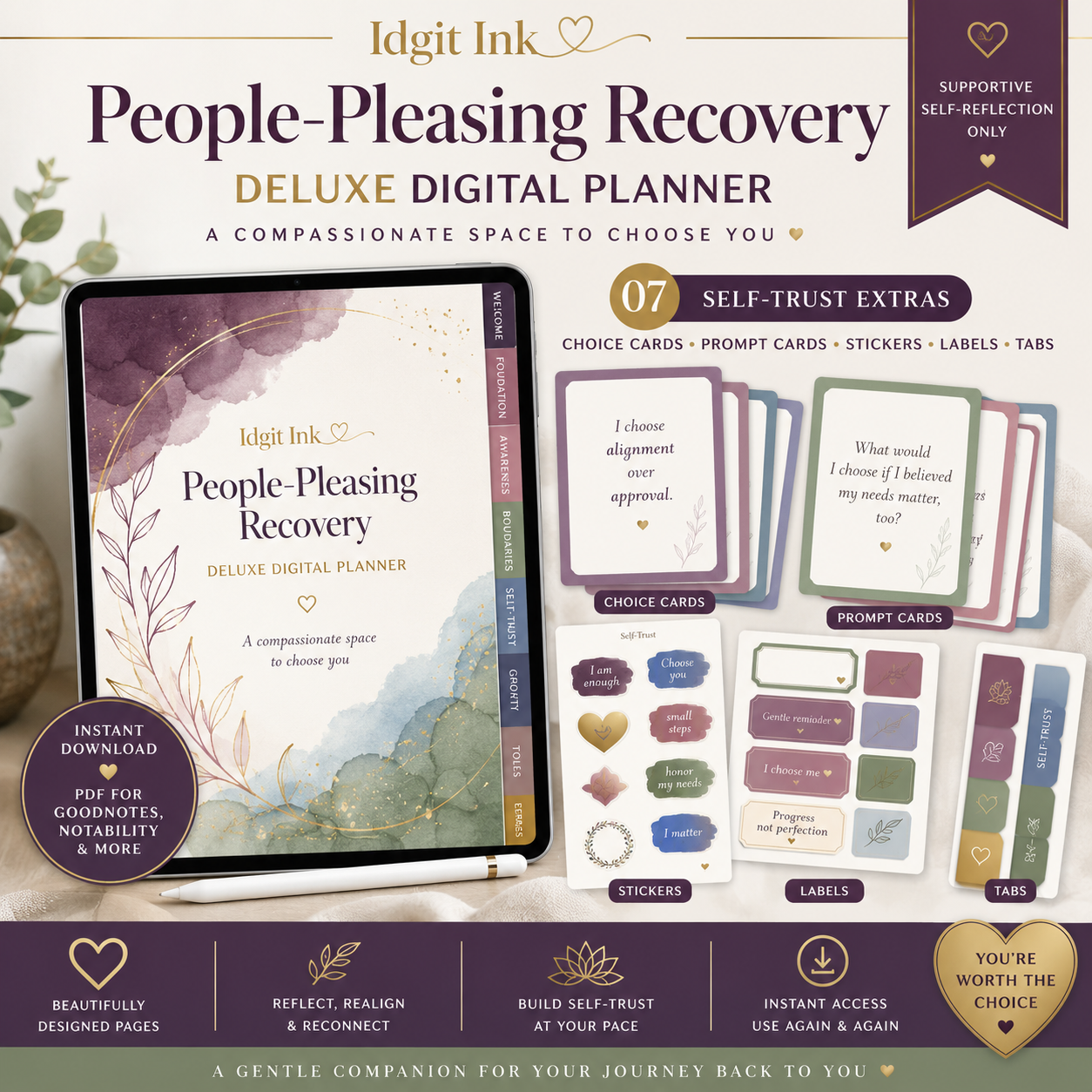 People-Pleasing Recovery Deluxe Digital Planner — listing image 07