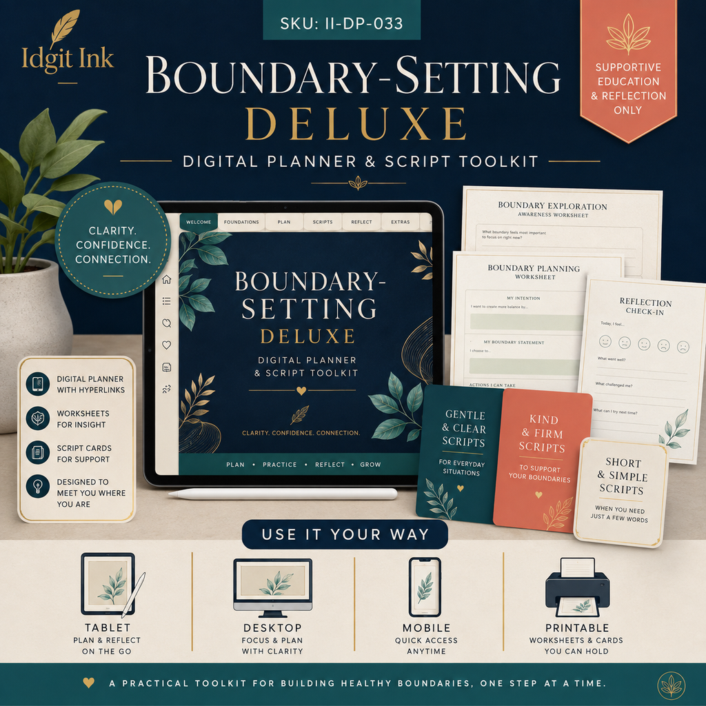 Boundary-Setting Deluxe Digital Planner and Script Toolkit — listing image 03