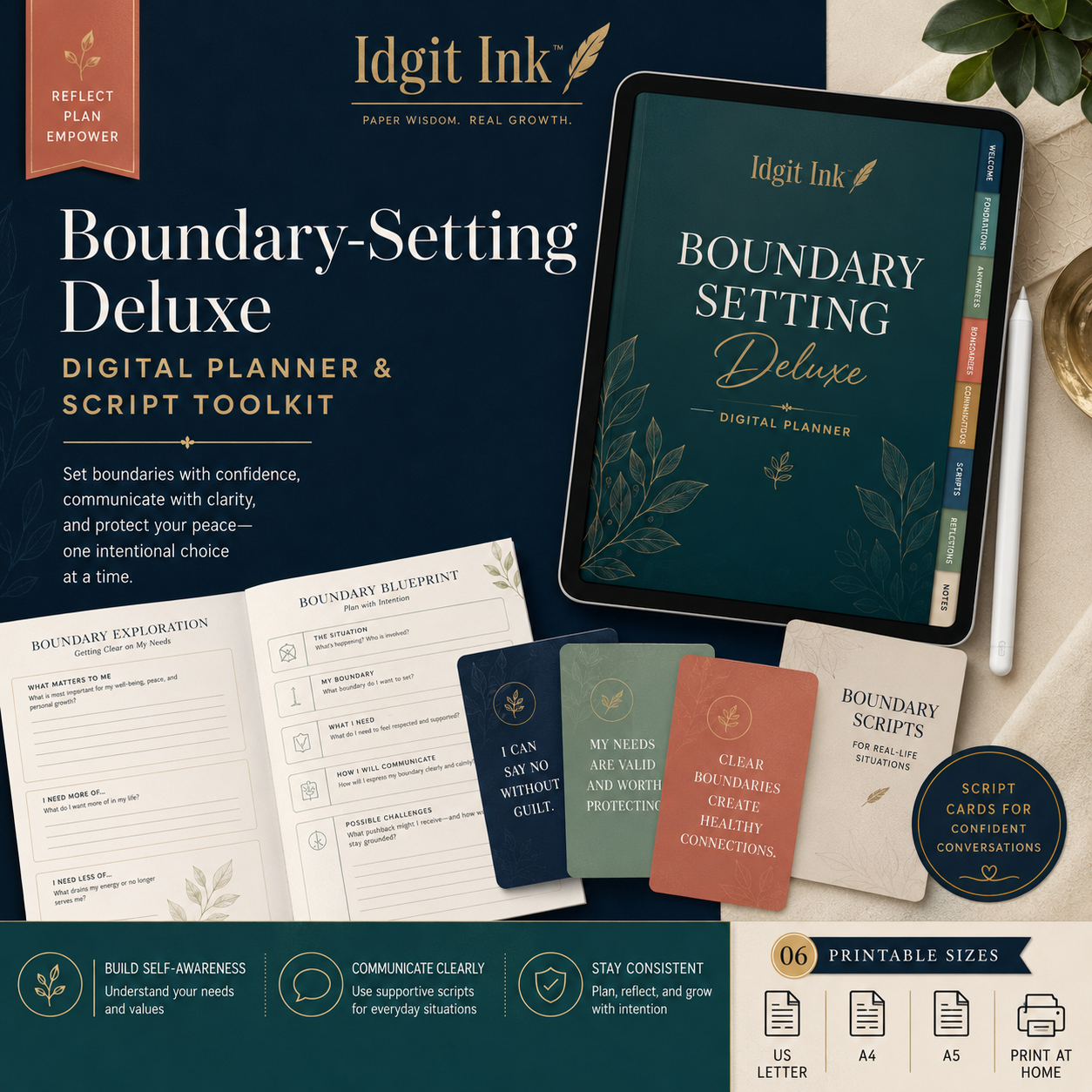 Boundary-Setting Deluxe Digital Planner and Script Toolkit — listing image 05