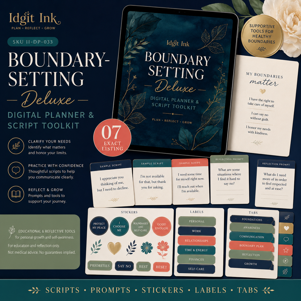 Boundary-Setting Deluxe Digital Planner and Script Toolkit — listing image 07