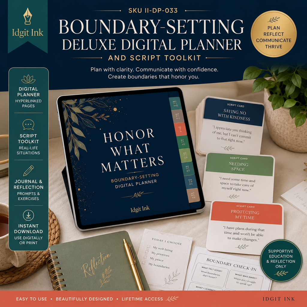 Boundary-Setting Deluxe Digital Planner and Script Toolkit — listing image 10