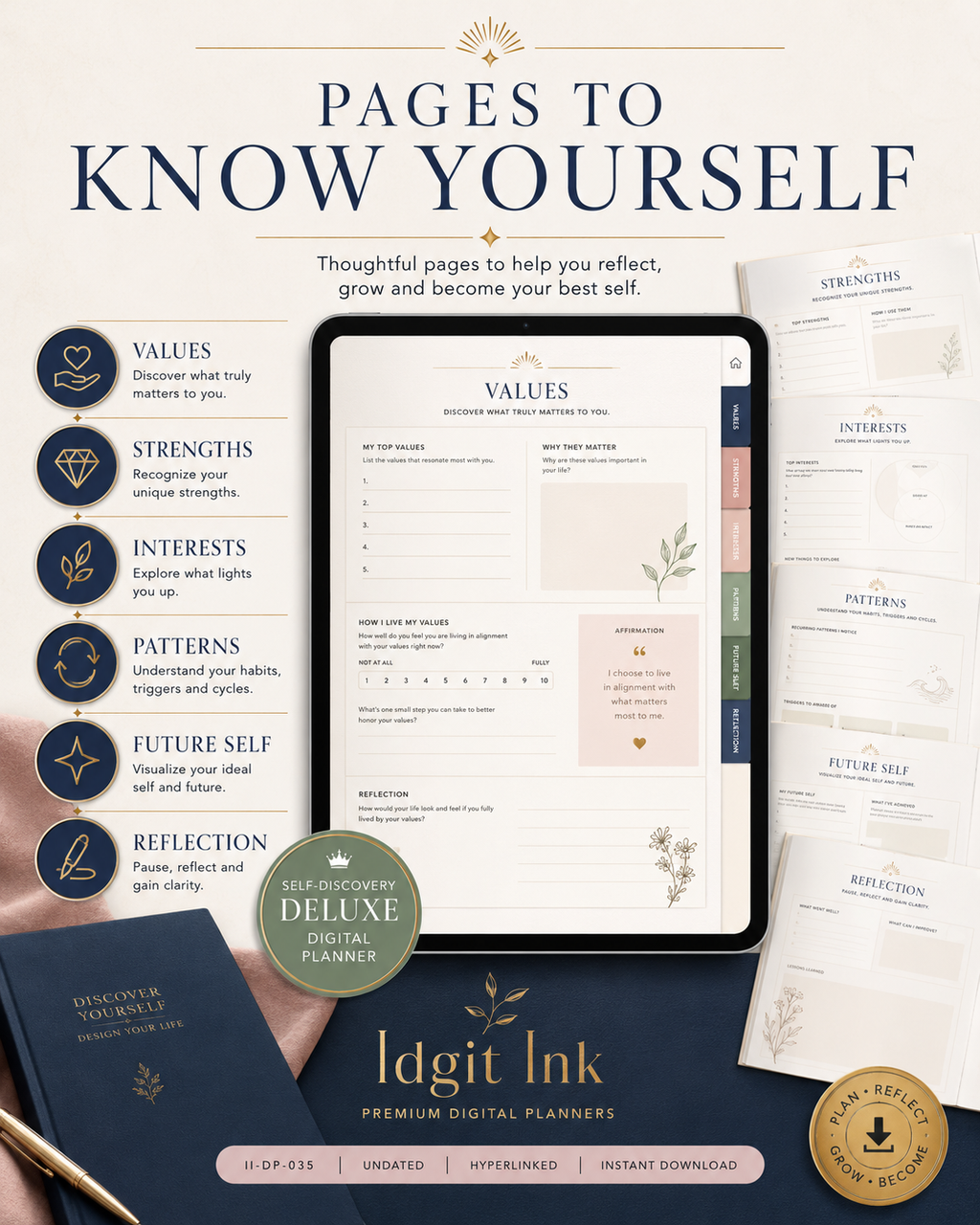 Self-Discovery Deluxe Digital Planner and Guided Workbook — listing image 02