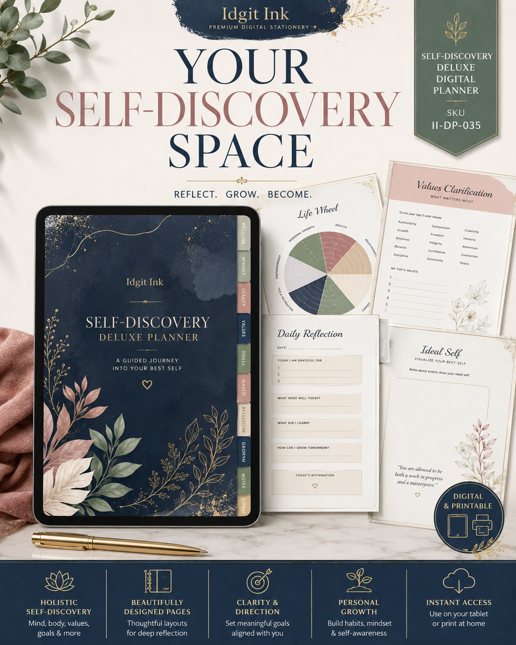 Self-Discovery Deluxe Digital Planner and Guided Workbook — listing image 05