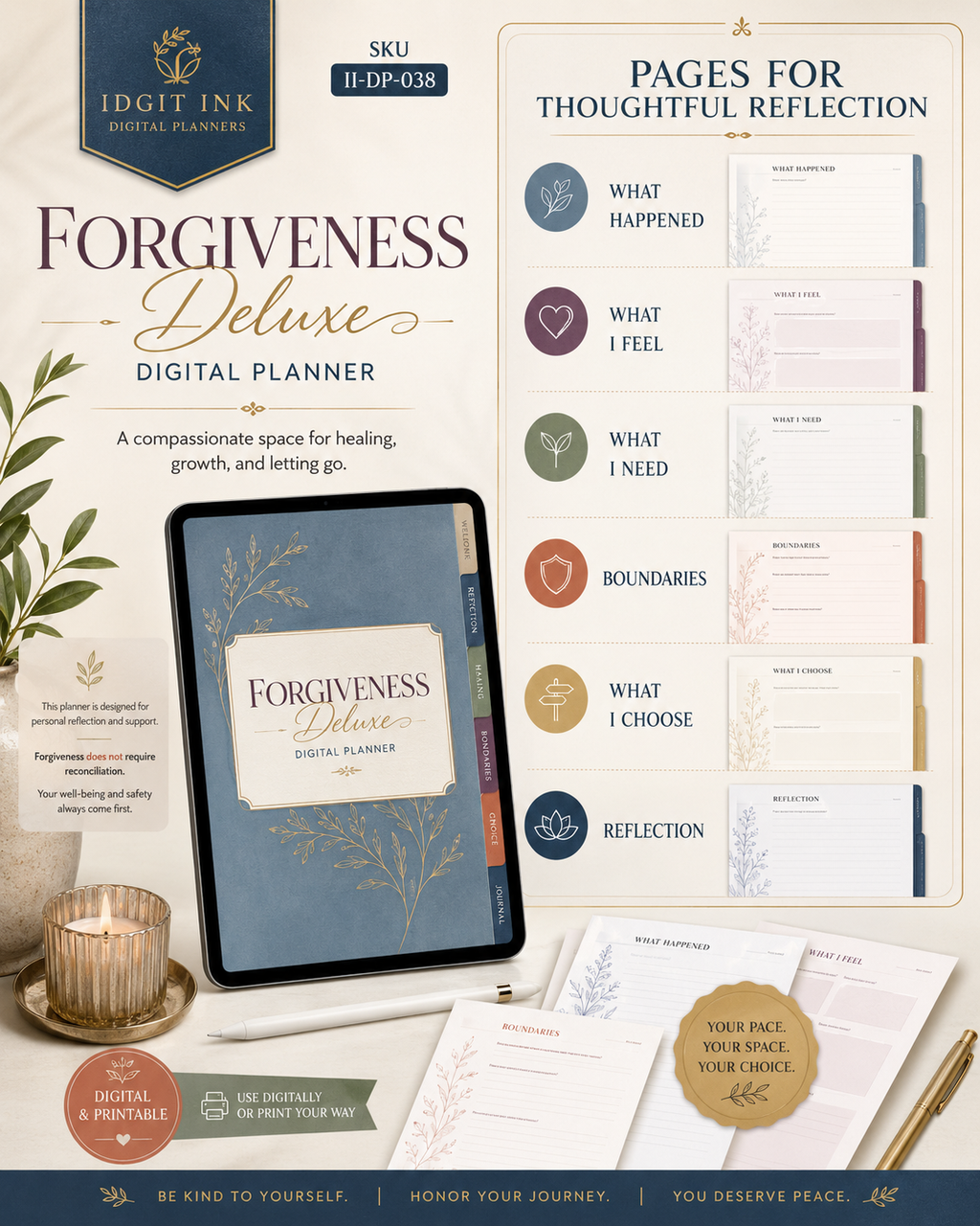Forgiveness Deluxe Digital Planner and Reflection Workbook listing image 4 of 10