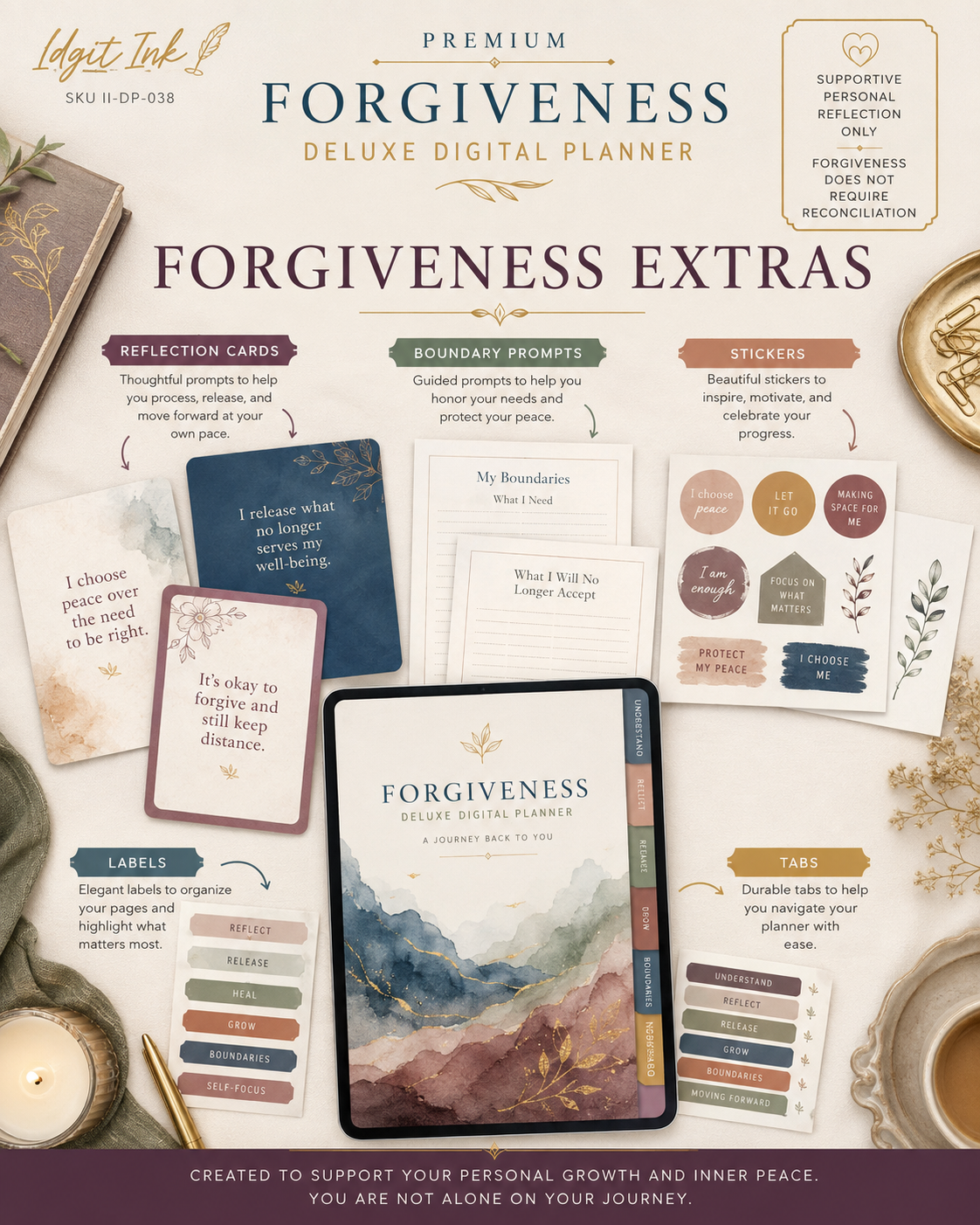 Forgiveness Deluxe Digital Planner and Reflection Workbook listing image 8 of 10