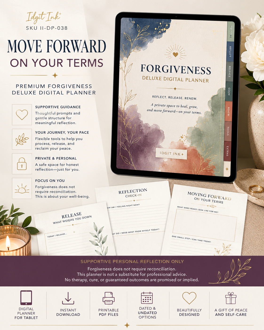 Forgiveness Deluxe Digital Planner and Reflection Workbook listing image 10 of 10