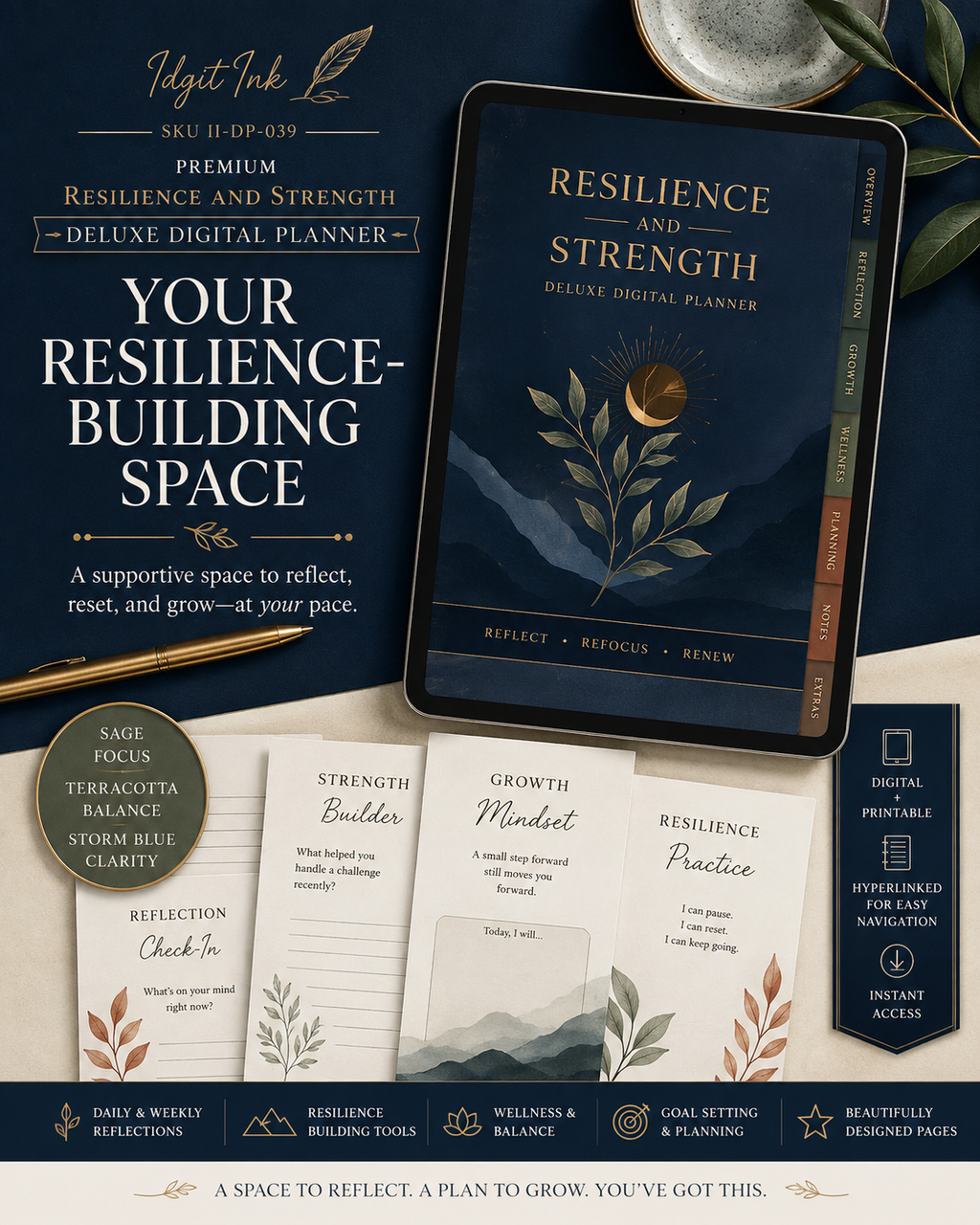 Resilience and Strength Deluxe Digital Planner listing image 2 of 10
