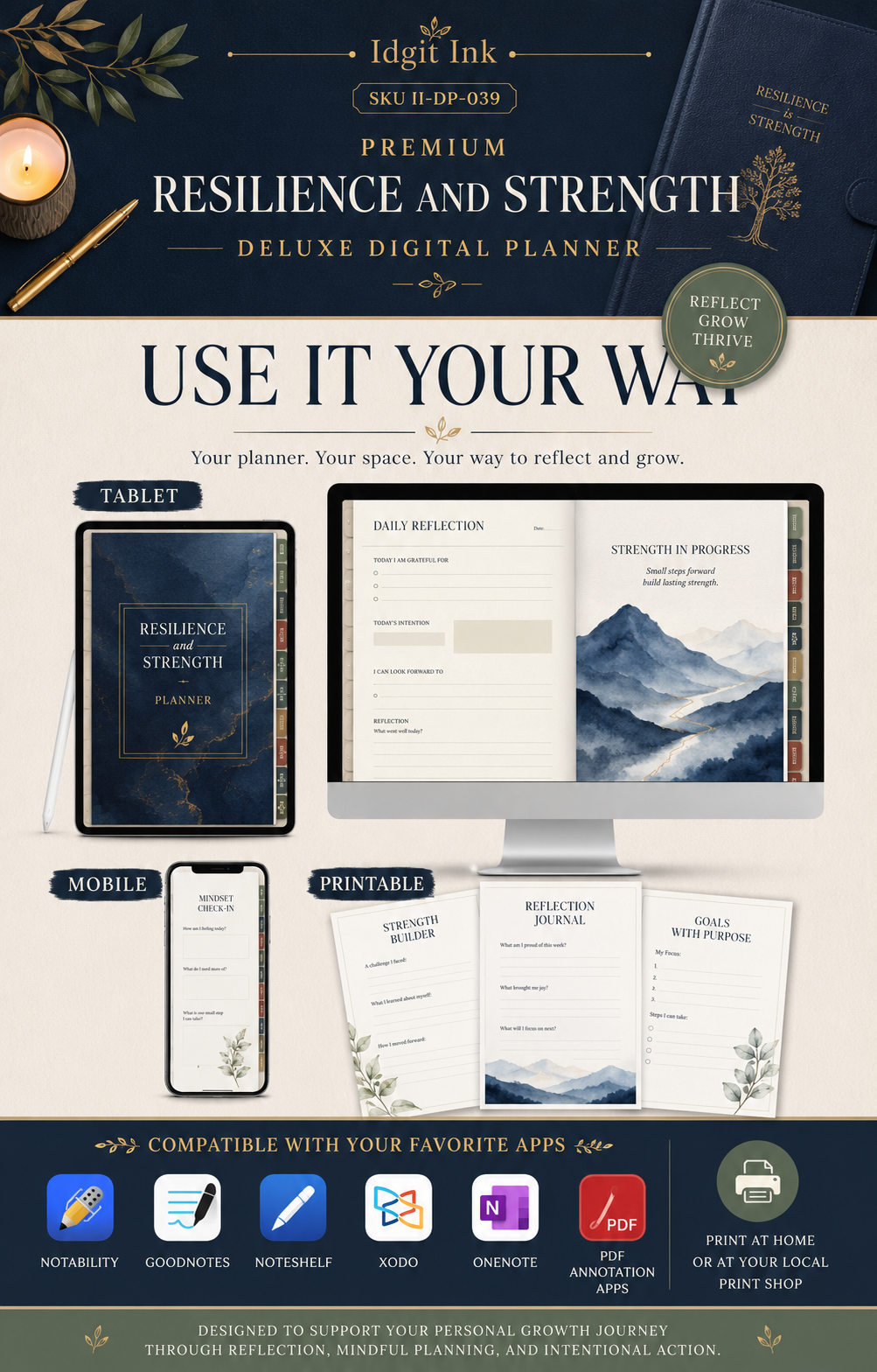 Resilience and Strength Deluxe Digital Planner listing image 4 of 10